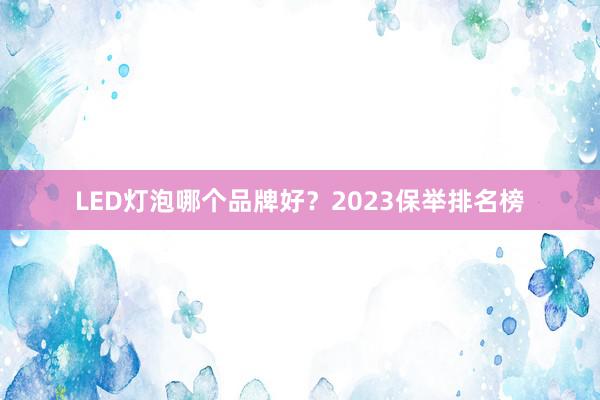 LED灯泡哪个品牌好？2023保举排名榜